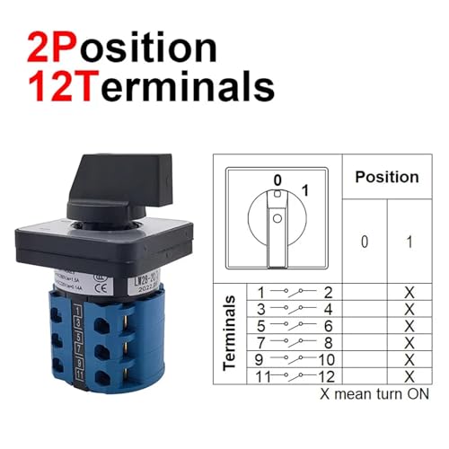 Interruptor de conmutación LW28-20 de leva rotativo de 20A y 12 terminales 2