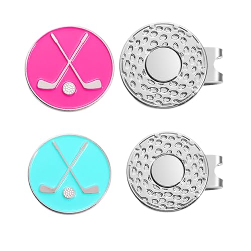 2sets Golf Ball Markers Magnetic Hat Clips Set,Golf Markers For Putting Green, Magnetic Golf Funny Accessories Ballmarker Fit Golf Divot Tools Hat, Value Gift Set For Men Women Ladies Golfer Fan Daddy