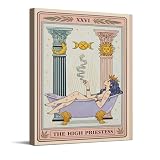 CYFDYVT The High Priestess Tarot Card Wall Art Vintage Aesthetic Woman in Bathtub...