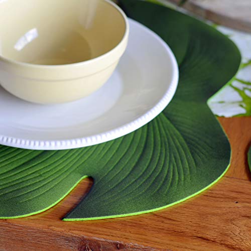 Whw Whole House Worlds Palm Leaf Place Mats, Set Of 4, Thick And Durable, Lush Green Tones, Tropical Style, Over 1 1/2 Feet Long (19 Inches) #TOP2