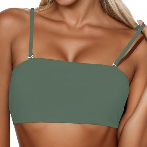 Maillot de bain tankini à bretelles réglables et haut bandeau amovible bleu XL