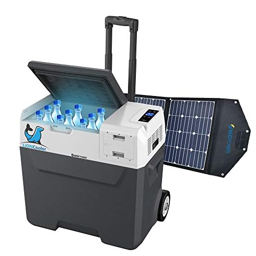 ACOPOWER HY-X50A 52 Quarts Battery Power Refrigerator & 90W Portable 12V Freezer with App Control and 3 X 30 Watt Solar Panel Combination Kit for Truck RV Boat Outdoor Camping, Black & Silver
