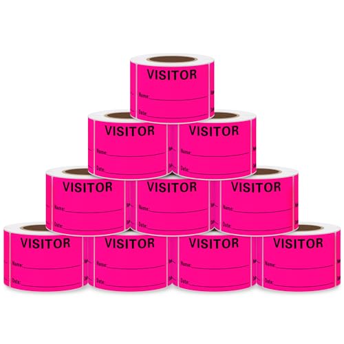 Étiquettes autocollantes inscriptibles grand format rose fluo 5,1 x 7,6 cm pour signalisation