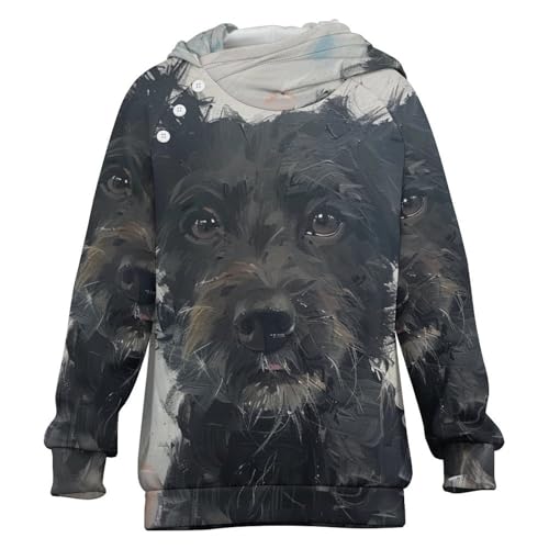 Pet Dog FaceChildren's Raglan Sleeve Hoodie, Suitable for Home And Outdoor Use12-13Y