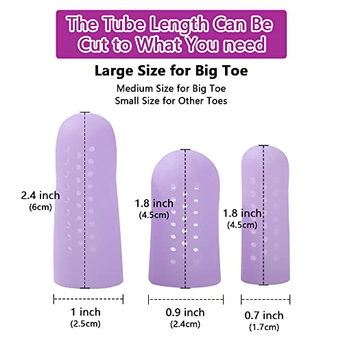 Image of Povihome 16 Pack Upgrade Gel Toe Protector Silicone Toe Caps Toe Sleeve Protectors, Prevent Pain Relief for Corns, Blisters (4 Pack Large Size + 8 Pack Medium Size + 4 Pack Small Size)