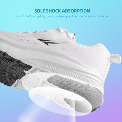 Image of KDN Men's Wide Toe Box Shoes Cushioned Road Running Shoes Non Slip Mens Walking Sneakers for Wide Feet Comfortable Athletic Gym Workout Shoes Wide Width