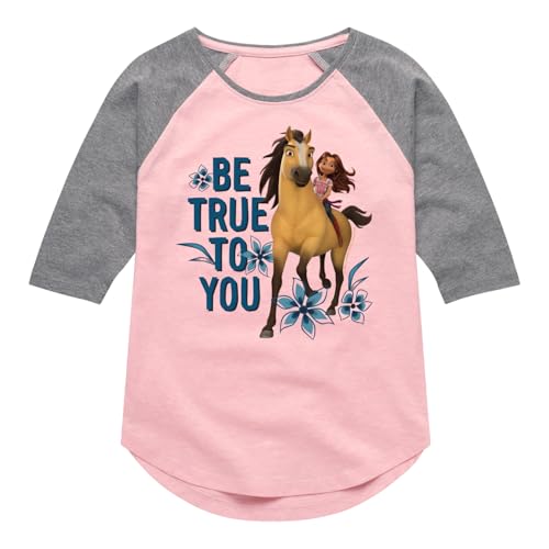 Spirit Riding Free - Be True to You - Toddler and Youth Girls Raglan Graphic T-Shirt