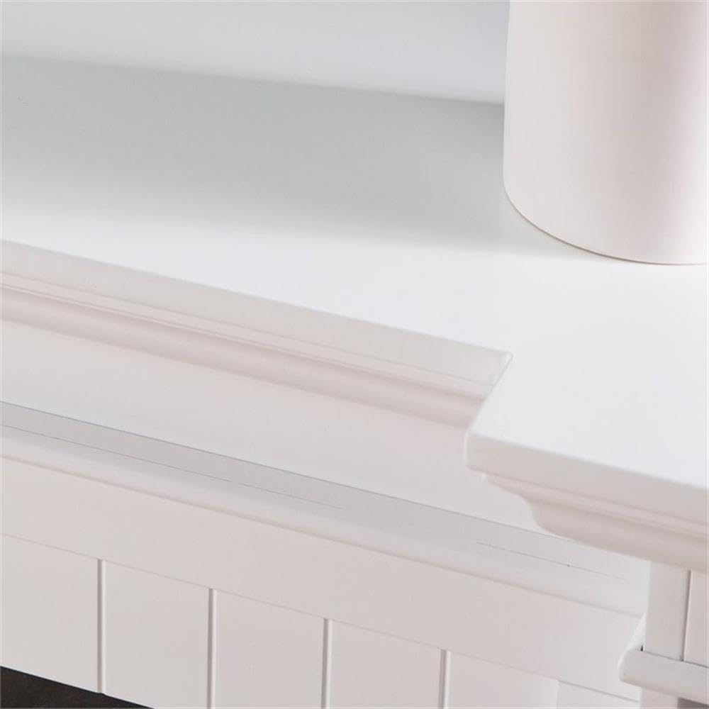 SEI Furniture Henstinger Electric Fireplace w/Bookcase, White