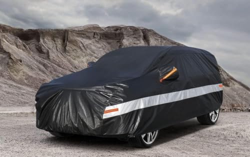 Image of 10 Layers Hatchback Car Cover Waterproof All Weather for Automobiles,100% Waterproof Outdoor Car Covers Rain Snow UV Protection. Custom Fit Subaru Impreza,Honda Fit,VW Golf,Hyundai Ioniq,etc