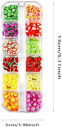 4 Set Nagel Obst Scheiben, Basicon Niedliche Obst Polymer Scheiben Obst Scheibe Nail Nagel 3D Obstscheibe Nail Art Slice für DIY Liefert Maniküre Dekoration Schleim Zubehör Nageldekorationen, 4 Stile
