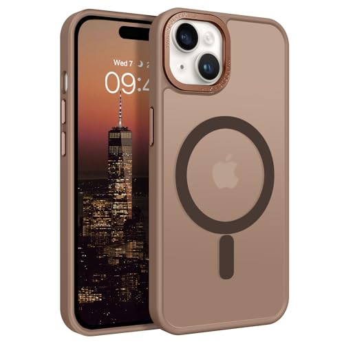 Coque iPhone 15 magnétique translucide mate - Protection antichoc pour smartphone 6.1