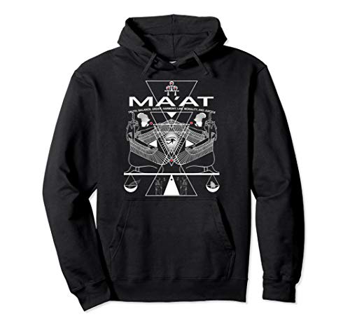 Egyptian Goddess Maat Hoodie Kemetic Ankh Pyramid Africa