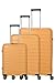 Travelite Koffer Set 3-teilig, MOOBY S/M/L, Kratzfeste Hartschale, mit recyceltem Material 55/66/77 cm, 4 Doppelrollen & TSA-Schlössern – Reisekoffer, Trolley, Handgepäck