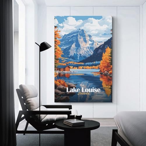 Toile imprimée Lake Louise Canada pour habiller un mur de chambre