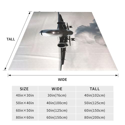Couverture polaire en flanelle légère motif avion pour lit et canapé
