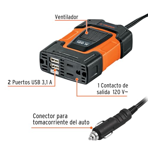 Inversor de corriente para auto Truper 8 Imagen adicional