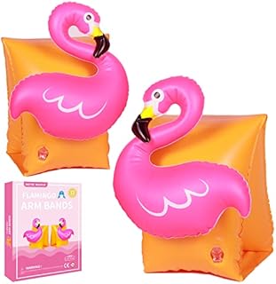 Flamingo Arm Bands for Kids - Inflatable Swimming Arm Bands, Suitable for Ages 3-6 up to 66lbs, PVC Material, Ideal Float Pool and Water Swim Training Aids for Babie