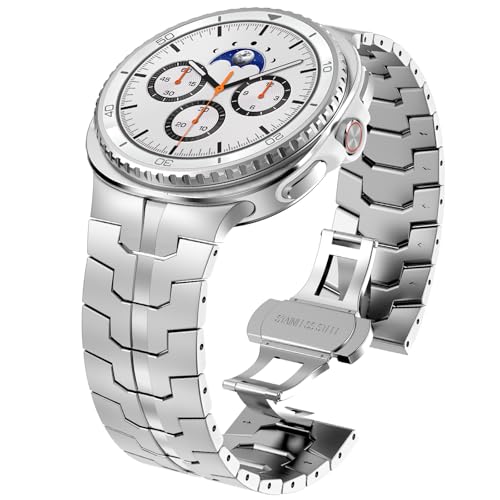 Hgsxst Metallarmbänder für Samsung Galaxy Watch 8 Armband 40mm 44mm/8 Classic 46mm,No Gap Business Edelstahlarmband Meta...