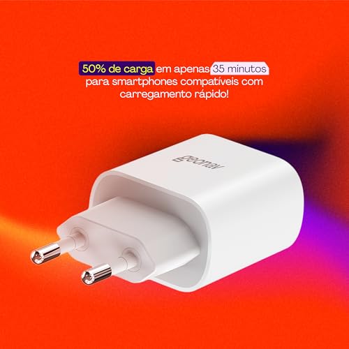 Geonav Carregador Universal Ultra Rápido, Power Delivery 25W, 1 Porta USB-C, CH25PDWT, Branco