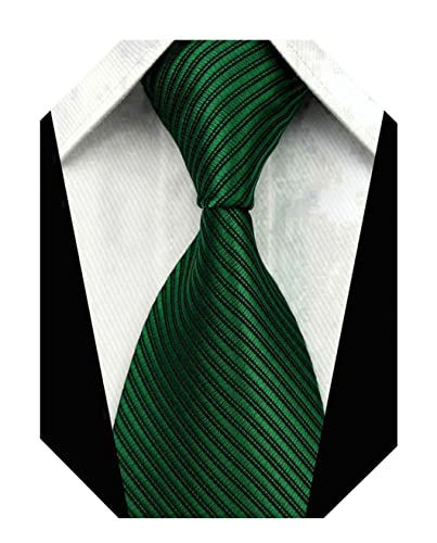 Wehug Men's Classic Solid Tie Silk Woven Necktie Jacquard Neck Green Ties For Men LD0049 Christmas Tie