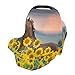 Horse Sunflowers Baby Car Seat Covers, Nursing Cover Breastfeeding Scarf Soft Breathable Stretchy Coverage, Infant Stroller Cover for Boys Girls