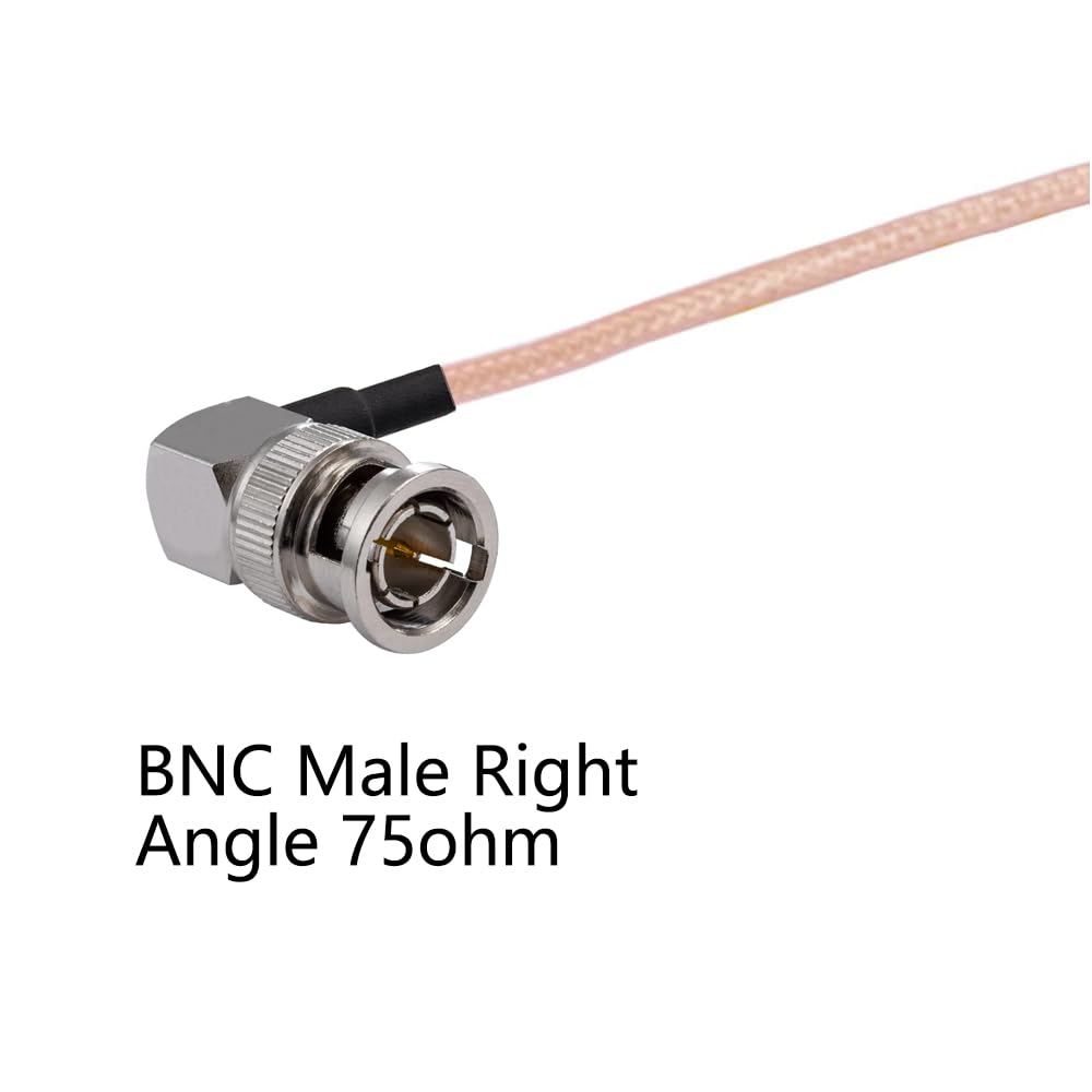 BNC męski kąt prosty do BNC męski kąt prosty 75ohm BNC męski HD-SDI RG179 RF koncentryczny kabel zworki 20 "/50 cm do kamery VCR Marine CB Radio CCTV Monitor