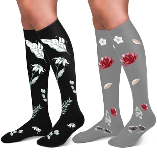 Image of 30-40mmHg Medical Graduated Compression Socks for Women&Men Circulation-Compression Stockings-Knee High Socks for Support,Hiking,Running