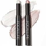 2PC Creme Lidschatten Stick,Heller Lidschattenstift Crayon Set,Matt und Schimmernder Augen Make up Set,Langanhaltendes Wasserfester Lidschatten Makeup Pen Werkzeug. (01 02)