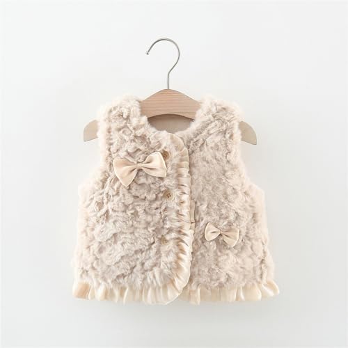 Baby Girls Faux Fur Jacket Coat Long Sleeve/Sleeveless Jacket Princess Bridesmaid Cardigan for Wedding Birthday2