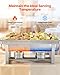 VEVOR Rectangle Chafing Dishes, 9 Qt 4 Pack Stainless Steel Chafing Dish, Food Warmer Chafer Complete Set with Hollow Handle, 2 Food Tongs, Lid, Canister Holder, Chafer Dishes for Banquet Wedding