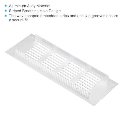 PATIKIL 8 x 3 Inch Door Air Vent Cover, Aluminum Grille Ventilation Cover Louvered with Mounting Screws for Cabinet Wardrobe Door, Silver Tone by PATIKIL - Used condition - Image 4