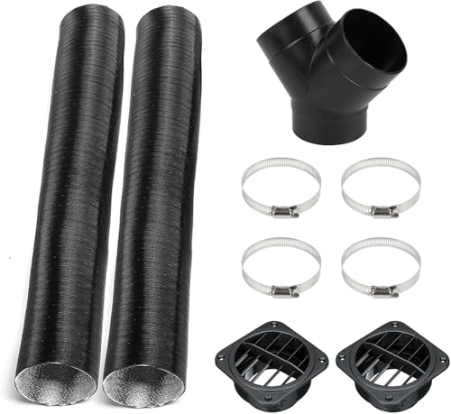 Sendoger 75mm Diesel Heater Ducting Kit with Y-Piece, 3 Inch Warm Air Vent Hose Compatible with Webasto Eberspacher, Splitter Connector & Outlet Pipe for Car Parking Heater, RV, Truck & Boat
