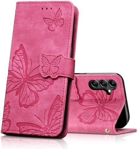 CXTcase Etui na telefon komórkowy Samsung Galaxy A54 5G, etui ochronne z klapką do Samsung Galaxy A54 5G, skóra poliuretanowa, magnetyczne motyle, skórzane etui do Samsung Galaxy A54 5G, czarne
