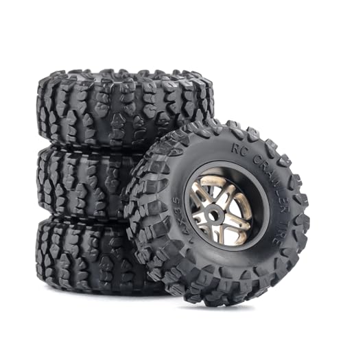 PYFORE for Axial SCX30 Upgrade Wheels & Tires – 0.7" Brass Rim with...