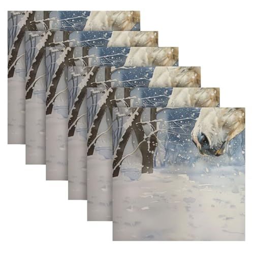 Servilletas de Tela Winter Forest Multicolor x6 miniatura 2
