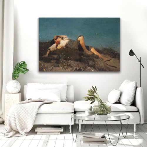 Toile Franz Von Lenbach A Shepherd Boy format compact pour habiller un petit mur vide