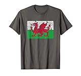 Vintage Welsh Flag Of Wales Dragon Souvenir Gift Men Women T-Shirt