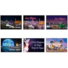 Las Vegas Souvenir Magnets, Nevada Collectible, Casino Refrigerator Decorative, 2" x 3", Pack of 6