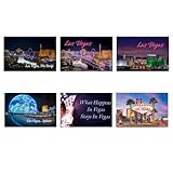 Las Vegas Souvenir Magnets, Nevada Collectible, Casino Refrigerator Decorative, 2" x 3", Pack of 6