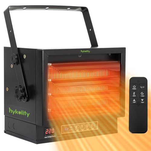 Hykolity 8500W Electric Garage Heater, 240V Hardwired Fan-Forced Ceiling Mount Shop Heater with Remote, Industrial Heater with Thermostat & Timer for Workshop, Garage, ETL Listed