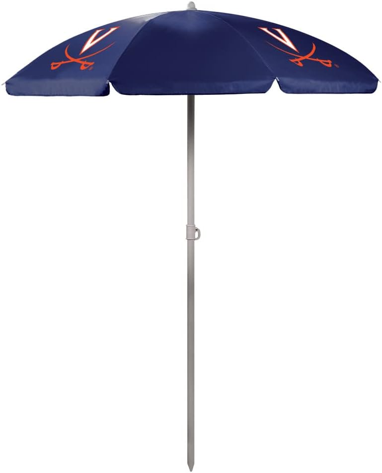 PICNIC TIME NCAA Virginia Cavaliers Outdoor Canopy Sunshade Beach Umbrella 5.5' - Small Patio Umbrella - Beach Chair Umbrella