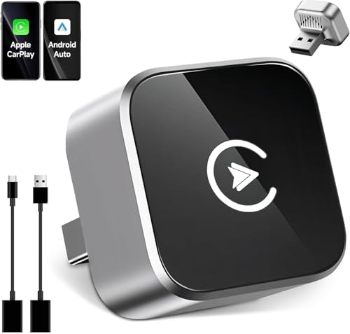CarPlay Wireless Adapter & Android Auto Wireless Adapter - 2026 Upgraded Converts Wired Android Auto & Car Play to Wireless Plug & Play Wireless Android Auto Adapter UK Wireless CarPlay Adapter UK