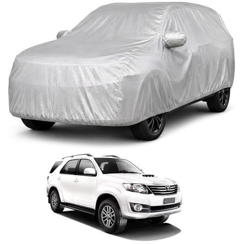 Image of Autofact Car Body Cover Compatible with Fortuner 2009-2015 | Custom Fit Car Cover | 100% Water-Resistant| Triple-Stitched Lightweight Fabric | Dustproof | Indoor & Outdoor Use | Elastic Bottom