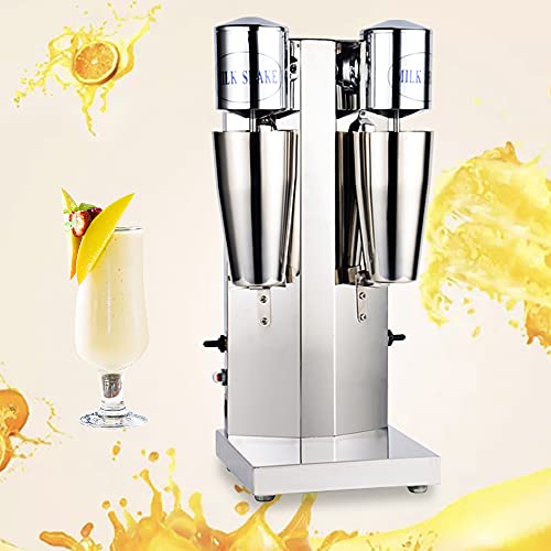 110V Double-head Classic Milkshake Machine Maker, Drink Mixer Smoothie Malt Blenders, Commercial Stainless Steel Freestanding 18000RPM