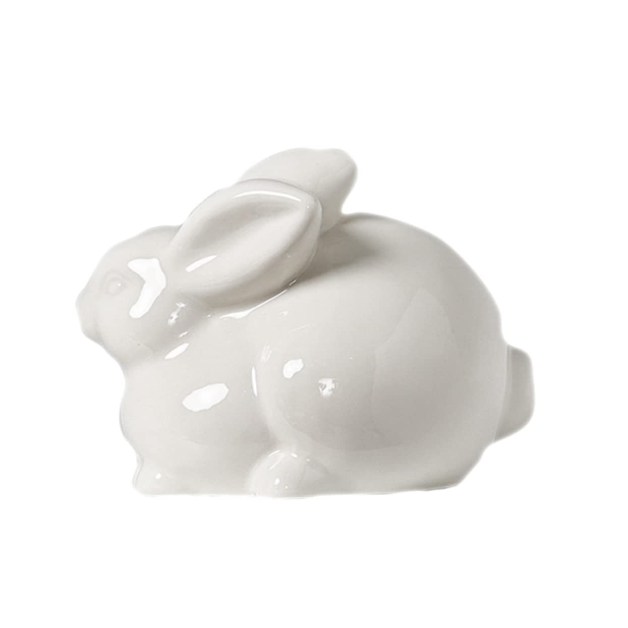 YARNOW Coniglio in Porcellana Bianco per Decorazione Casa e Festa, Statuetta Decorativa Realistica e Delicata per Giardino e Tavoli