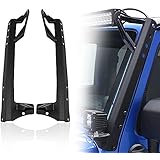 Auxbeam 52 Inch Light Bar Mounting Brackets Steel Upper Windshield Frame A-Pillar Light Mounting Brackets Compatible with Jeep Wrangler JK 2007-2017, 1 Pair (Left & Right)