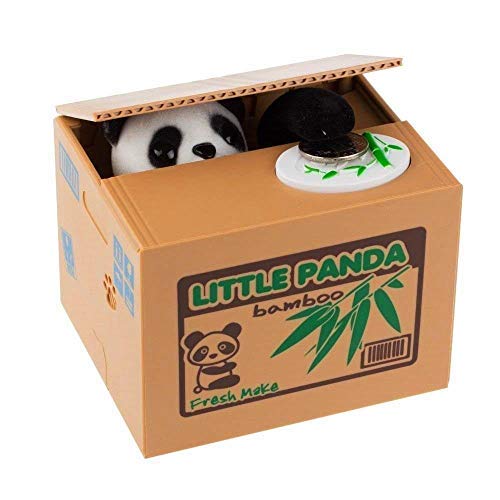 Diniiko Mischief Saving Box, Adorable Cute Hiding Panda Coin Stealing Money Piggy Bank Cents Penny Great Christmas Birthday Toy Gift Kids (Panda)