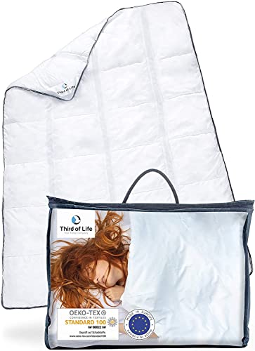 Third of Life Piumino estivo Aero ActiveClima con Tecnologia OptiSleep ® | Piumino Morbido con Zone di Ventilazione e Zone climatiche | Bianco, 135x200