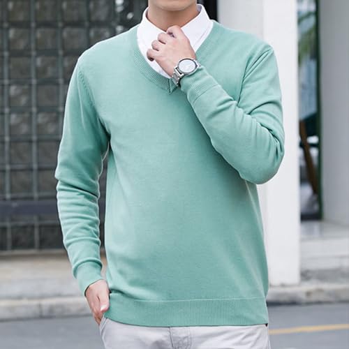 Winter Knitted Sweater for Men Casual Slim Fit Lightweight Thermal Pullovers Tops V Neck Long Sleeve Bottoming Jumper2