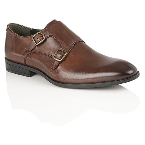 Silver Street London Men's Bourne Monk Formal/Office Leather Shoe (9 UK, Brown) Cover